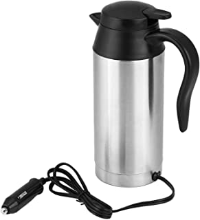 750 Ml 12 V Encendedor de Cigarrillos de Acero Inoxidable para Coche, Taza para Hervidor de Agua, Termos Eléctricos de Viaje, Taza para Calentar el Coche para Agua Caliente, Café, Té
