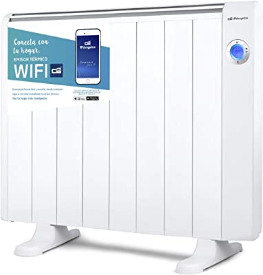 Orbegozo RRW 1500 - Emisor térmico bajo consumo Wi-Fi, 1500 W, pantalla digital LCD, programable, conexión inalámbrica mediante Orbegozo APP, 72.1 x 59 x 7.5 cm, Color Blanco