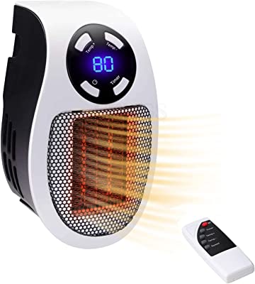 Calefactor Ceramico,DIRUQSD 500W Calefactor Bajo Consumo,Calentador portátil de bajo consumo,Calentador de ventilador PTC,temperatura ajustable, Ventiadores ​Calentador Para Casa Oficina Camp