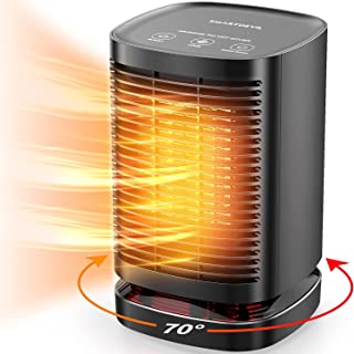 SmartDevil Ventilador Calefactor, Mini Calefactor Portatil oscilante de 70 ° con termostato, 1500W/800W PTC Fast Heater Calefactores cerámicos con 3 modos, Para Hogar Oficina, Escritorio